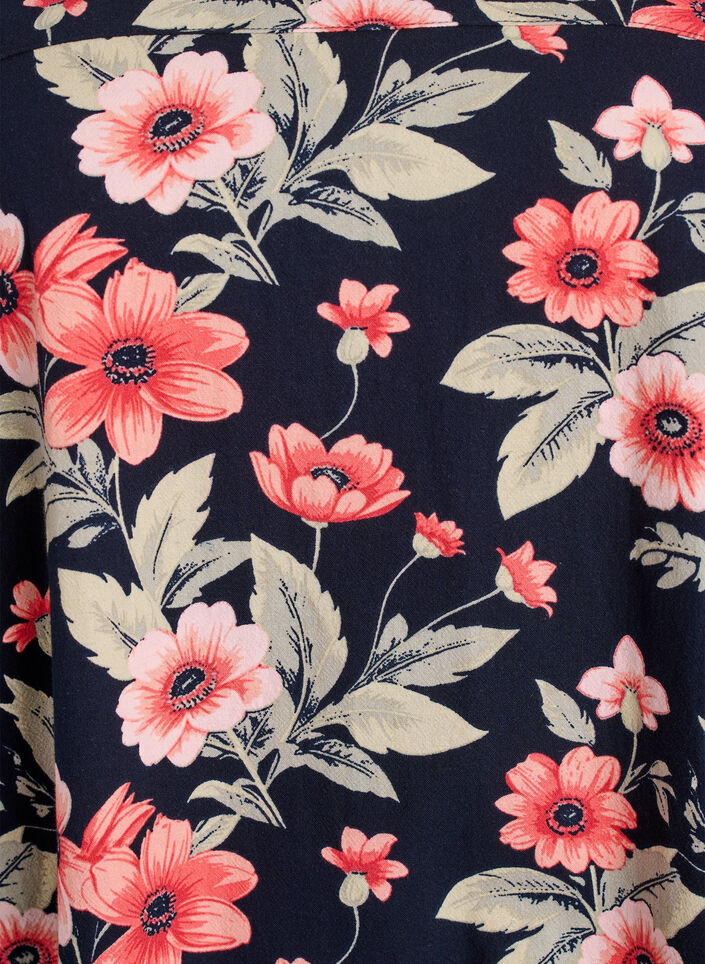 Kurz&auml;rmliges Baumwollkleid mit Print, Blau, Packshot image number 2