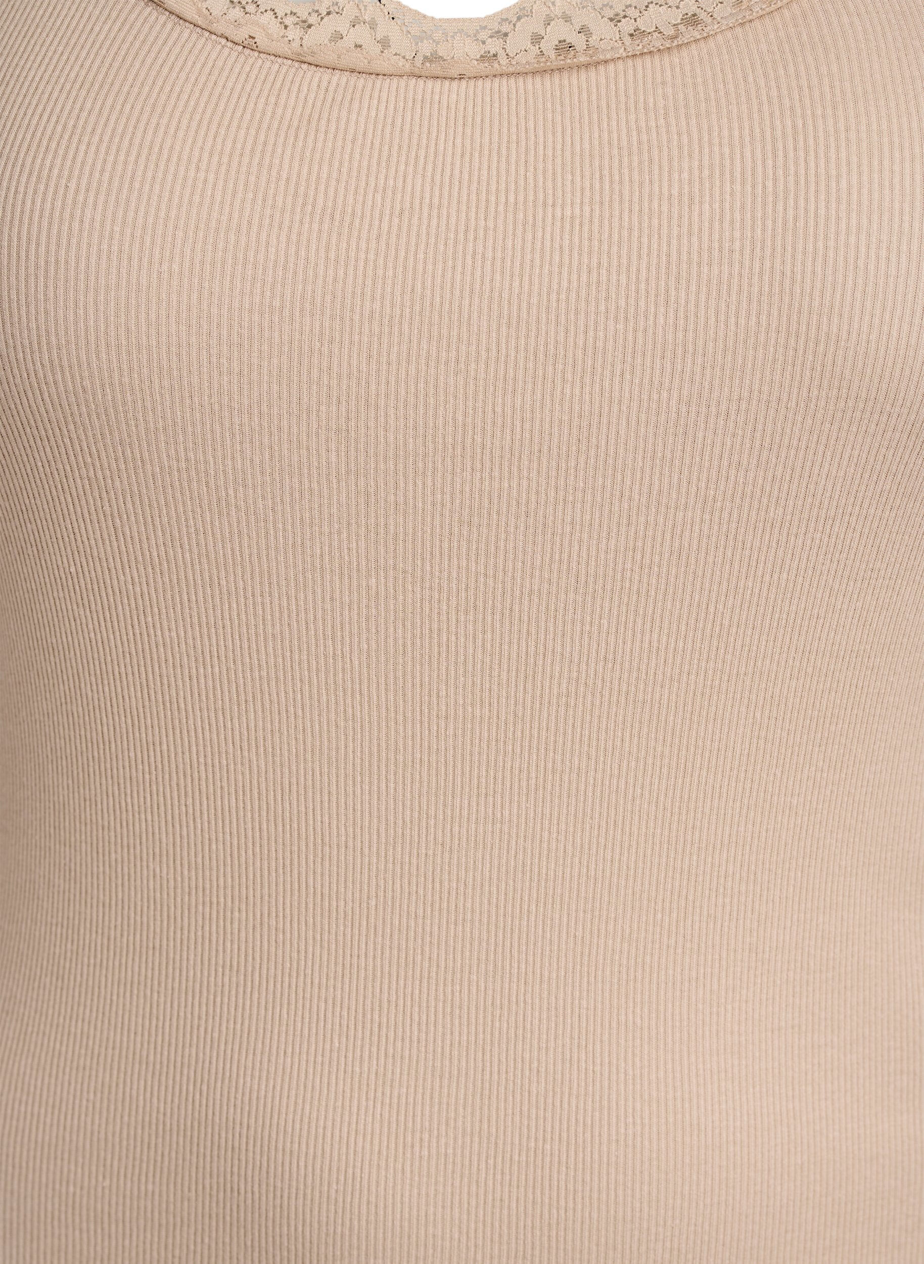 Zizzi Spitzentop, Beige, Packshot image number 2