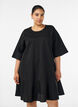 Kurzes Kleid mit lockerer Passform und R&uuml;schensaum, Schwarz, Model image number 0