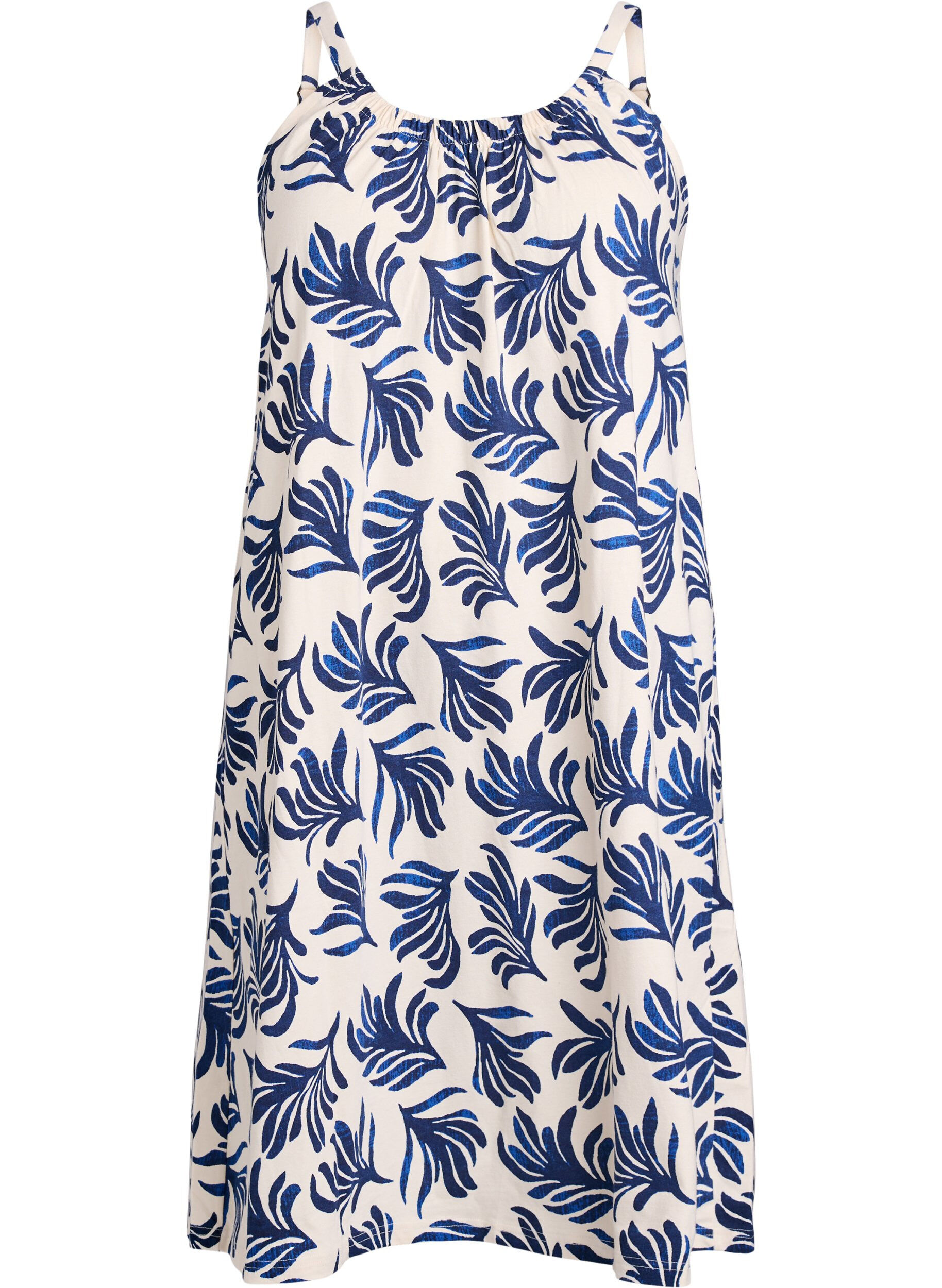 ZizziMidi-Tr&auml;gerkleid aus Bio-Baumwolle, Wei&szlig;, Packshot image number 0