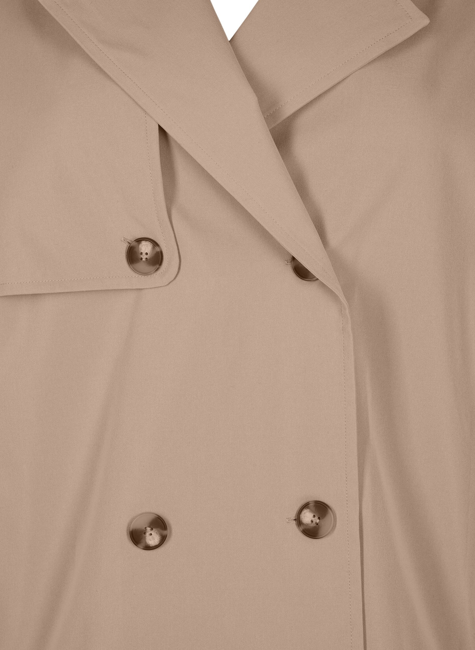Zizzi Kurzer Trenchcoat mit klassischen Details, Grau, Packshot image number 2