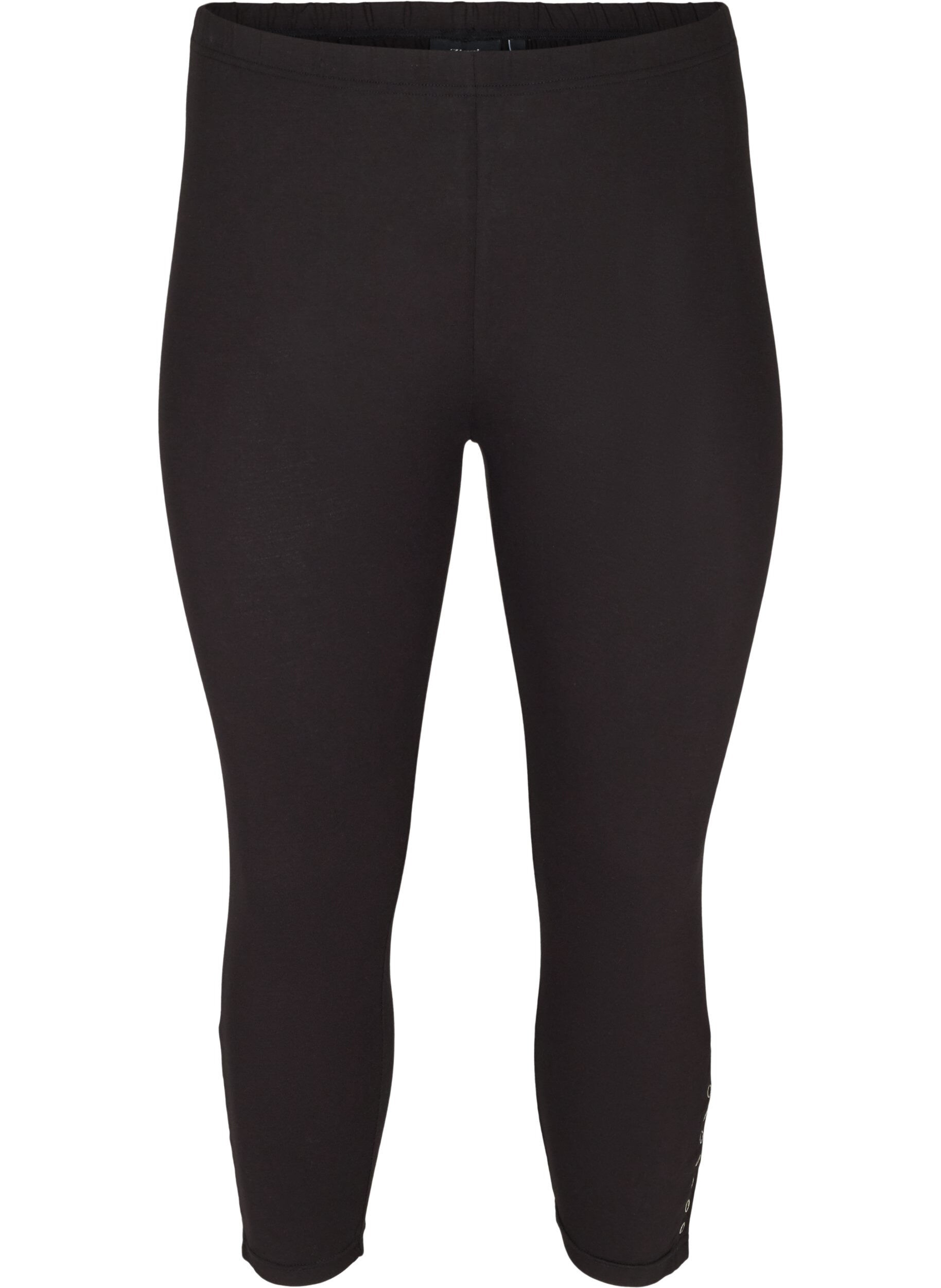 Zizzi 3/4-Leggings mit Kn&ouml;pfen, Black, Packshot image number 0