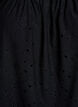 Bluse mit kurzen Puff&auml;rmeln und Lochmuster, Schwarz, Packshot image number 2