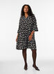 Kurzes A-Linien-Kleid aus Jersey mit Allover-Print, Schwarz, Model image number 1