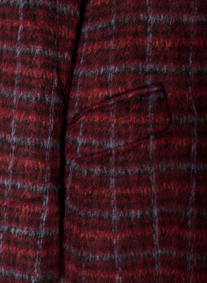 Karierter Mantel mit Taschen, Rot, Packshot
