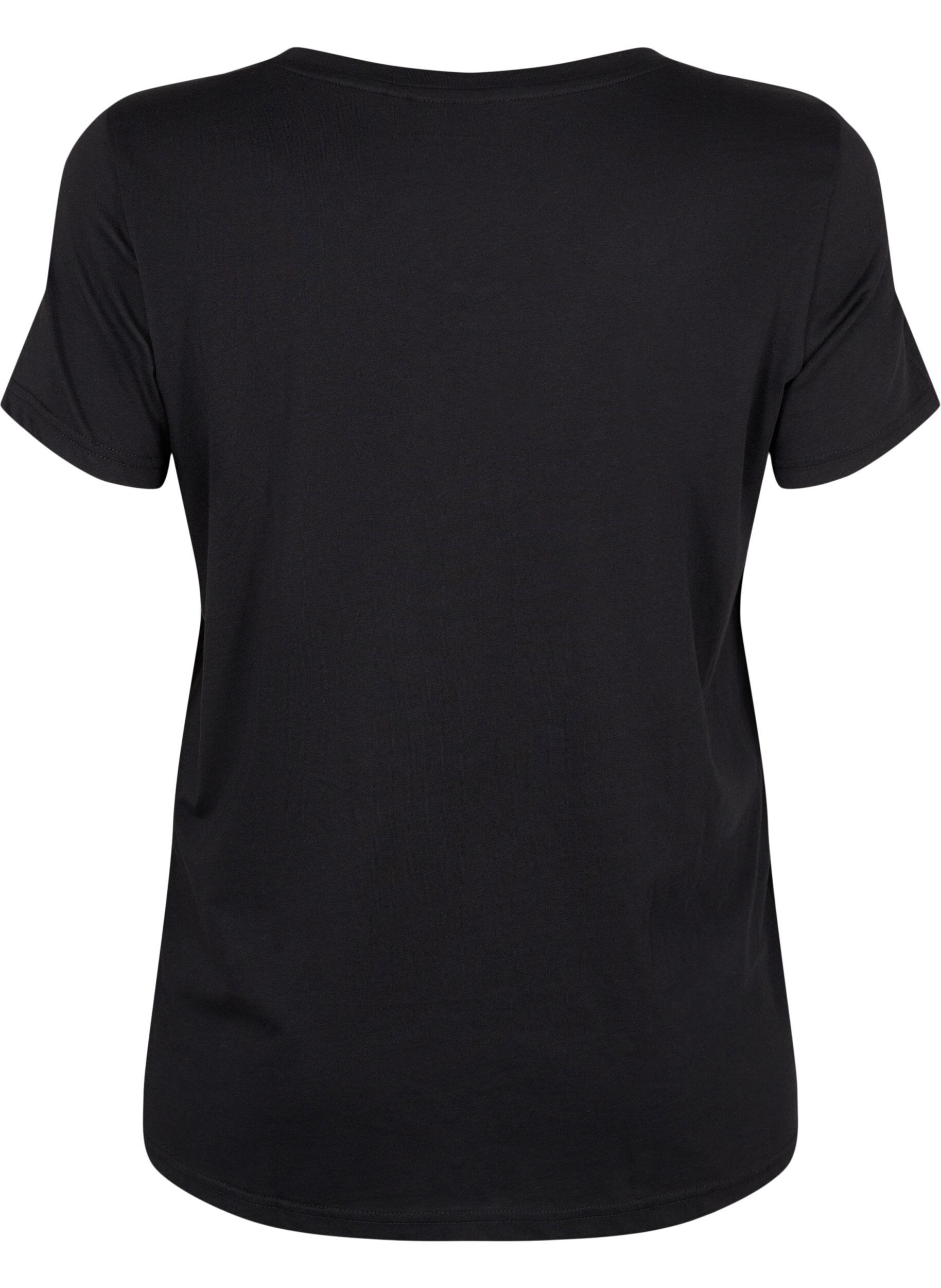 Zizzi Trainings-T-Shirt mit Print, Black w. Disciplined, Packshot image number 1