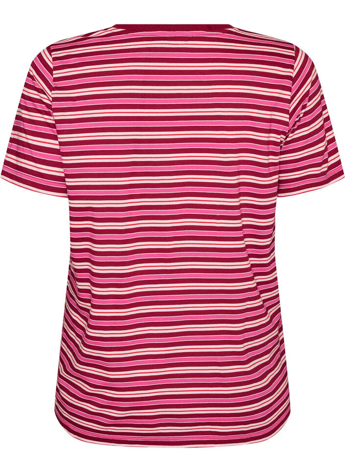 Gestreiftes T-Shirt aus Bio-Baumwolle, Rot, Packshot image number 1