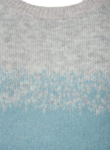 Gestrickte Bluse mit breiten Streifen, Light Grey Mel. Comb, Packshot image number 2
