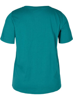 T-Shirt aus Bio-Baumwolle mit V-Ausschnitt, Pacific, Packshot image number 1