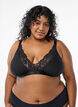 Baumwoll-Bralette mit Spitze, Schwarz, Model image number 0