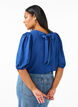 Bluse mit kurzem Arm und Schleife hinten, Estate Blue, Model image number 1