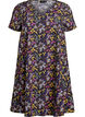 Kurzes A-Linien-Kleid mit floralem Print, Blau, Packshot image number 0