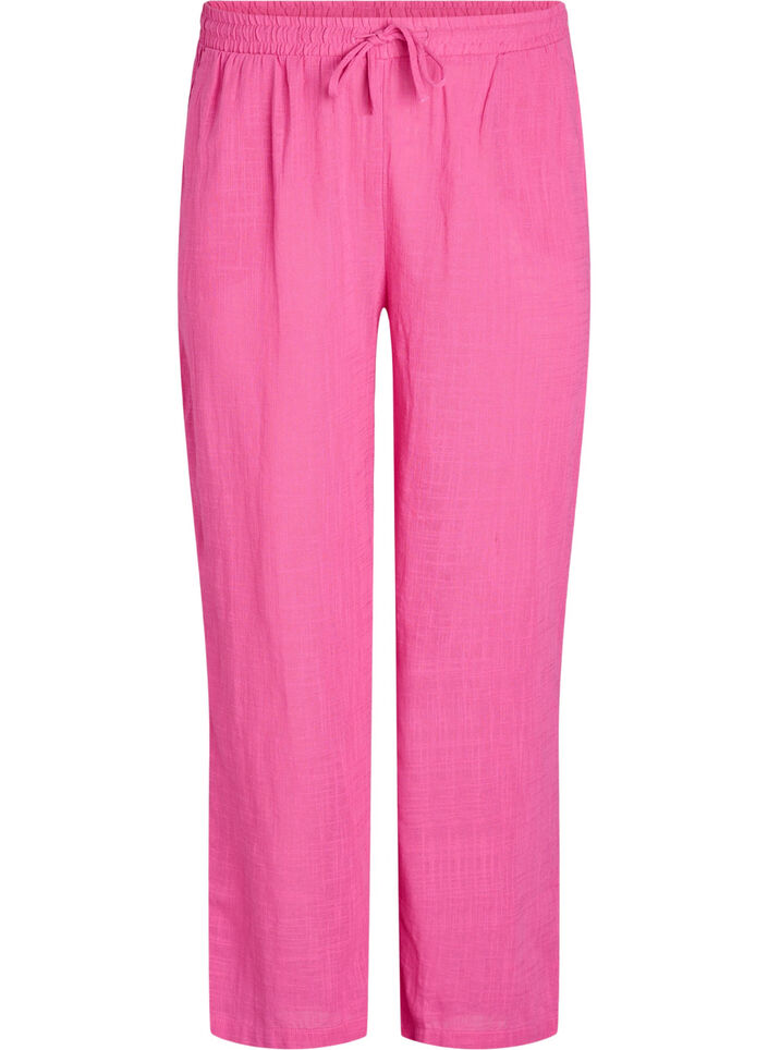 FLASH - Gerade geschnittene Hose mit hoher Taille, Pink, Packshot image number 0