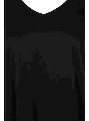 Kurzärmeliges Baumwollkleid, Black, Packshot image number 2