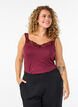 Top aus Viskose mit Spitze, Rot, Model image number 0