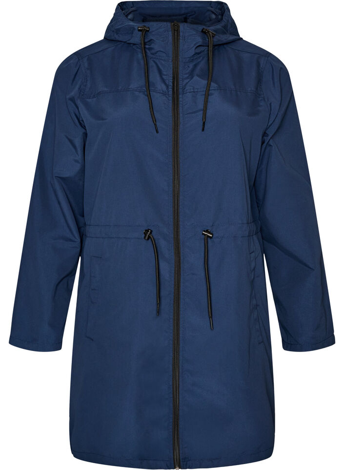 Leichter Parka mit Kapuze, Blau, Packshot image number 0