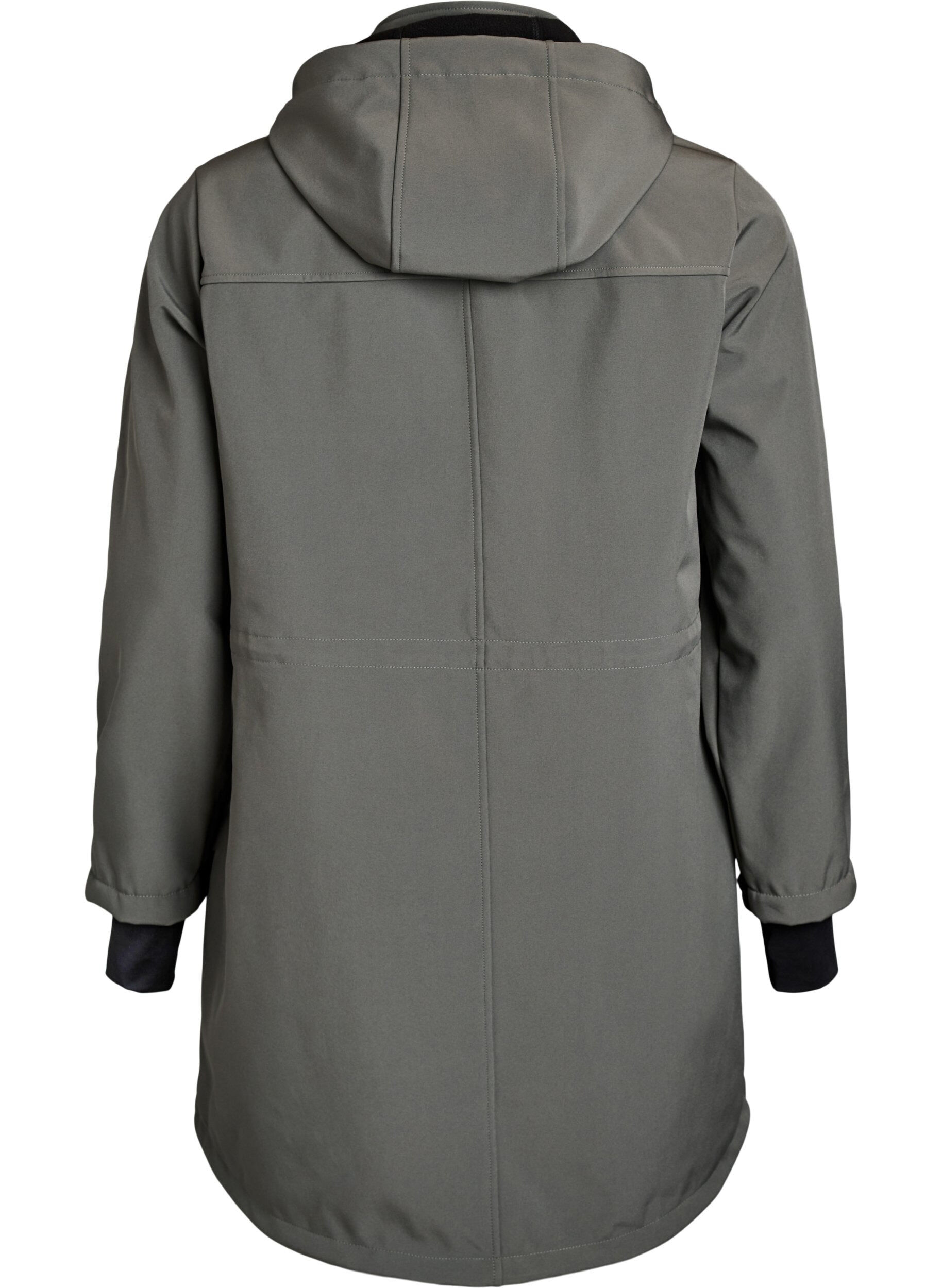 Zizzi Softshelljacke mit abnehmbarer Kapuze, Grau, Packshot image number 1