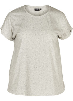 Meliertes T-Shirt aus Baumwolle, Light Grey Melange, Packshot image number 0