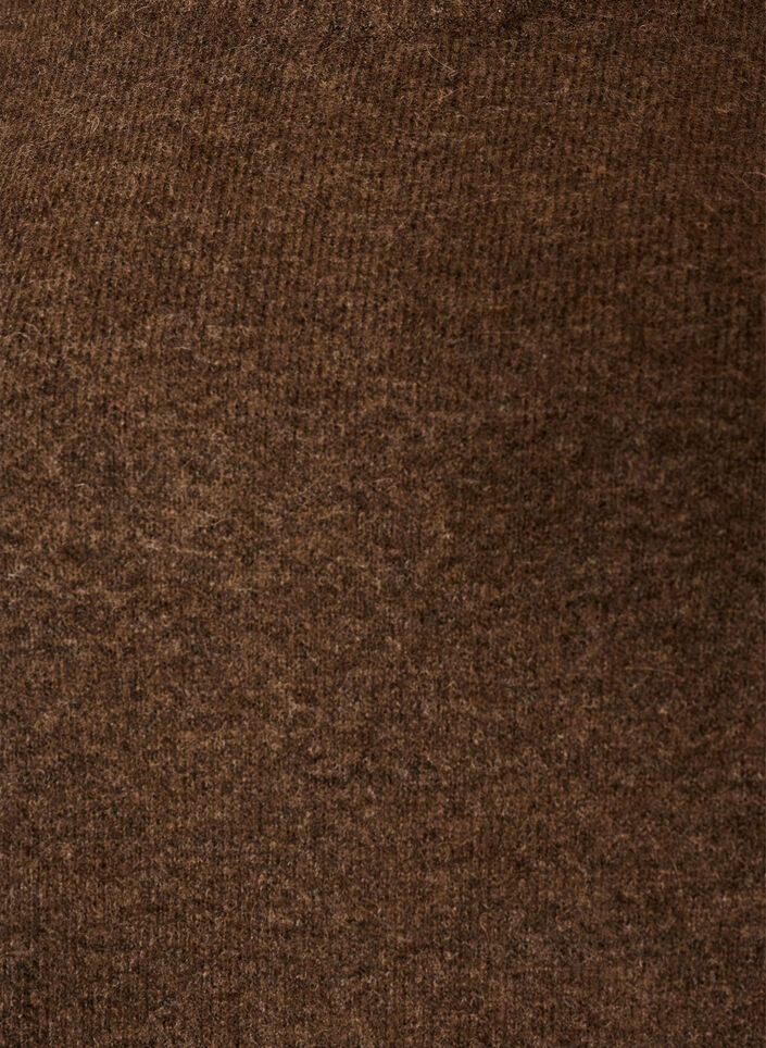 Locker gestrickte Bluse mit Alpaka und Wolle, Braun, Packshot image number 2