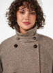 Langer Wollmantel mit hohem Kragen und doppelreihigem Design, Braun, Model image number 4