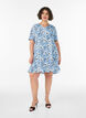 Kurzes Kleid mit Blumendruck, Blau, Model image number 1