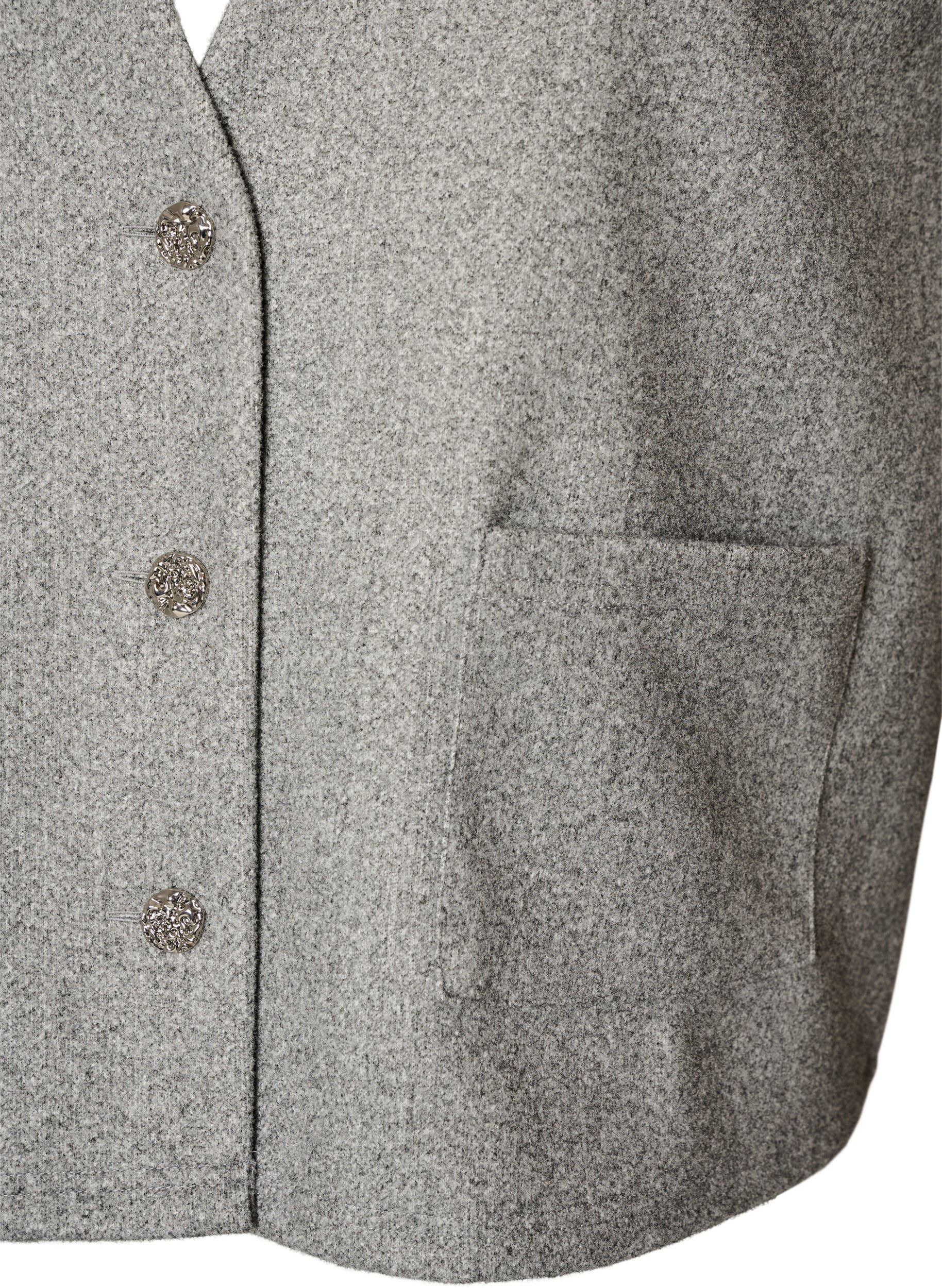 ZizziWeste mit V-Ausschnitt und Kn&ouml;pfen, Grau, Packshot image number 2