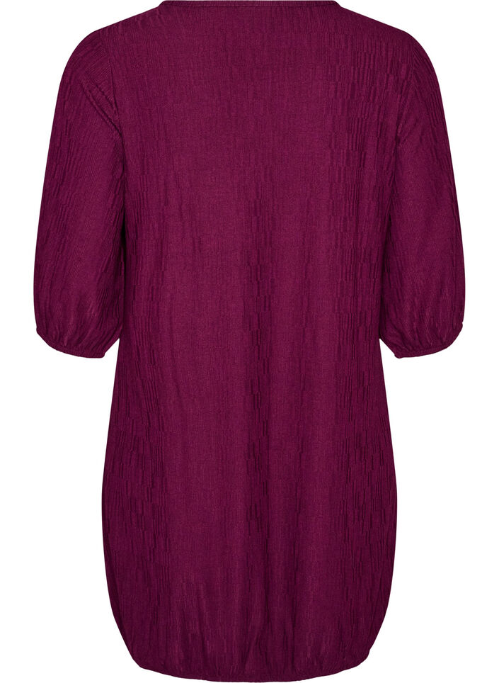Kleid in Ballonform mit Struktur, Rot, Packshot image number 1