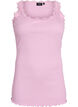 Top mit Spitzensaum, Pink, Packshot image number 0