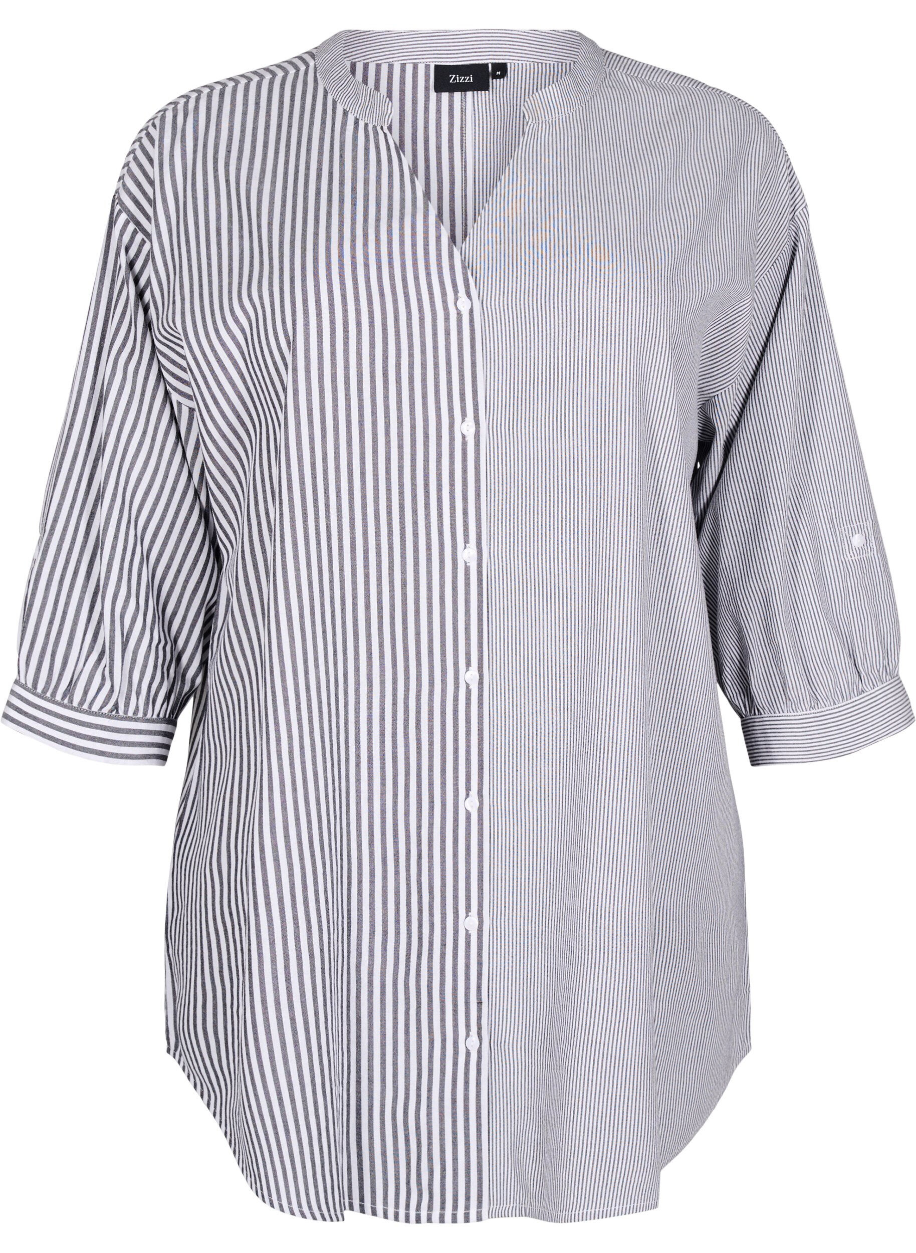 Gestreifte Tunika mit 3/4-&Auml;rmeln