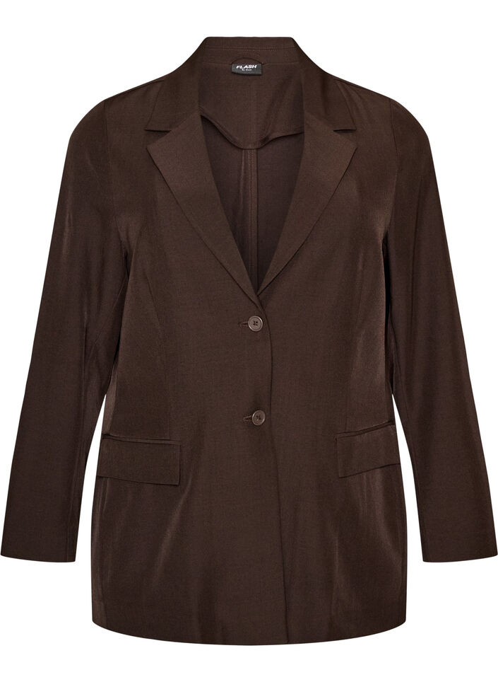 Blazer mit Taschen und Schlitzen, Braun, Packshot image number 0