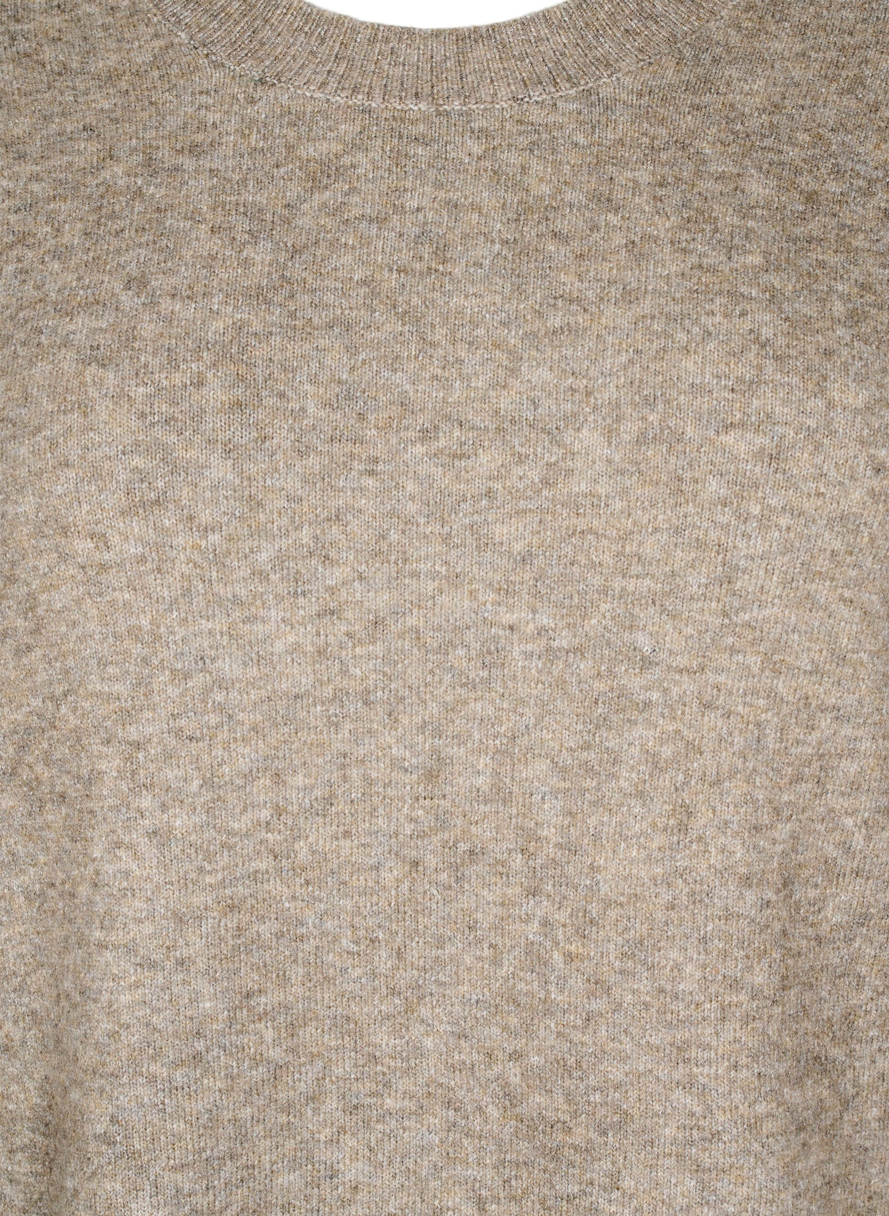 Zizzi Strickkleid mit Schlitzen, Walnut Mel., Packshot image number 2