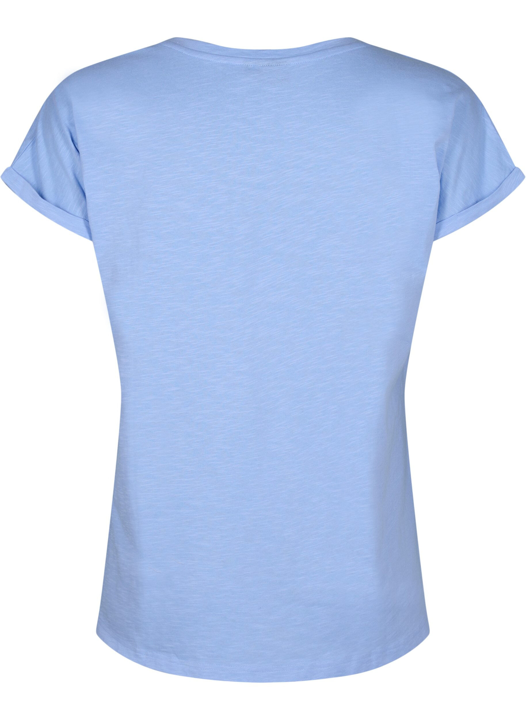 Zizzi Bedrucktes T-Shirt aus Bio-Baumwolle, Serenityw.Navy Print, Packshot image number 1