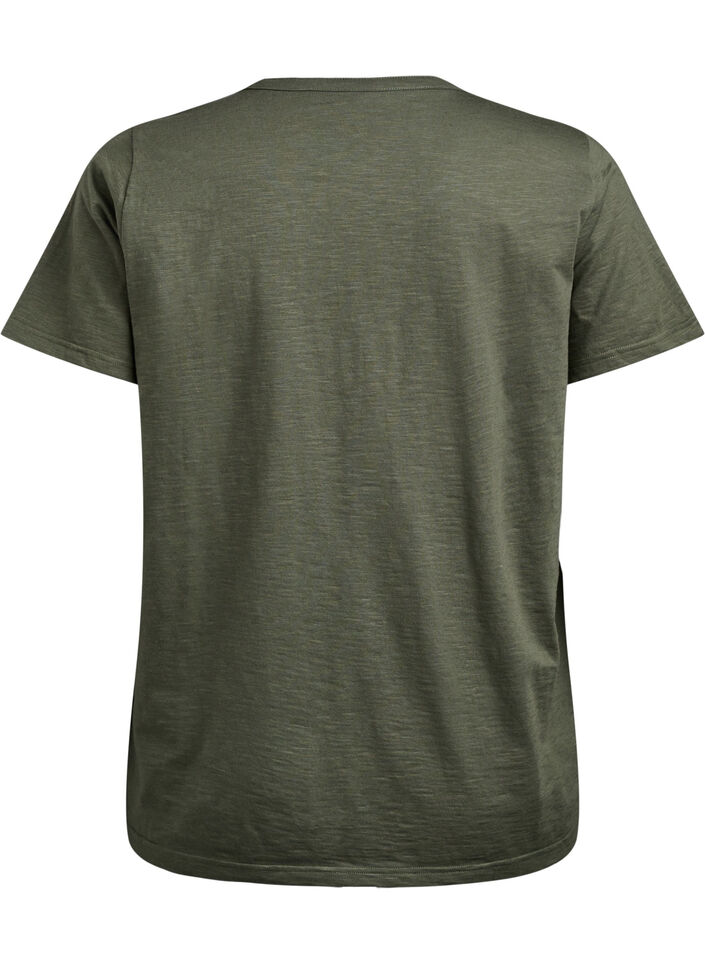 T-Shirt mit Knopfleiste, Gr&uuml;n, Packshot image number 1