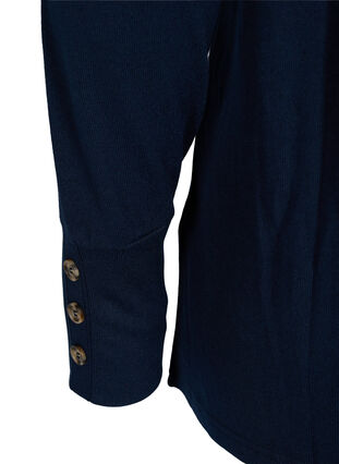 Langarm Bluse mit Knopfdetails, Black, Packshot image number 3