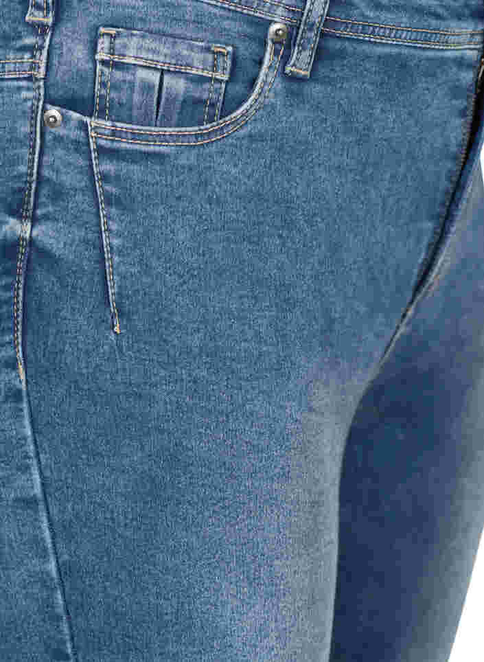 Cropped Amy Jeans mit Reißverschluss, Blue denim, Packshot image number 2
