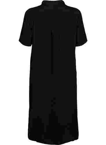 Kurzärmeliges Hemdkleid aus Viskose, Black, Packshot image number 1