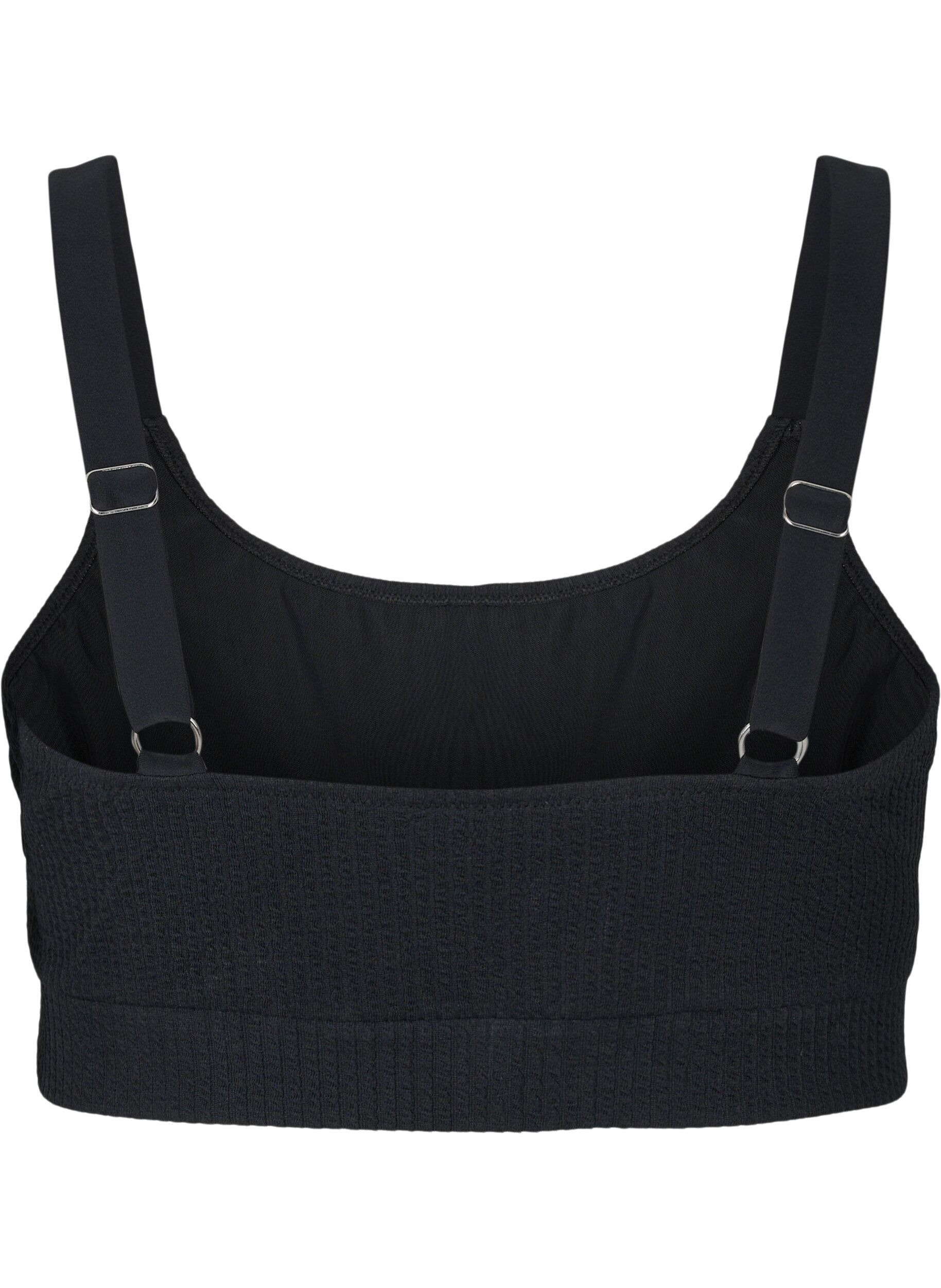 Zizzi Bikini-Top mit Cr&ecirc;pe-Struktur, Black, Packshot image number 1