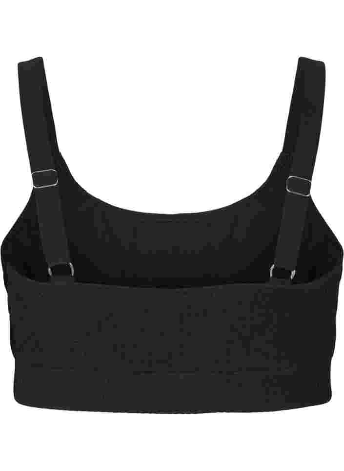 Bikini-Top mit Crêpe-Struktur, Black, Packshot image number 1