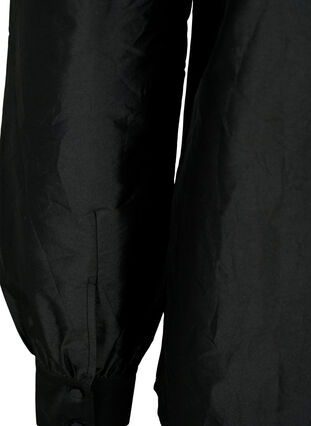 Glänzende Hemdbluse mit Rüschen, Black, Packshot image number 3