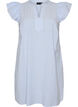 Gestreiftes Kleid aus Baumwolle mit R&uuml;schen und A-Linien-Schnitt, Blau, Packshot image number 0
