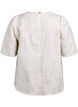 Bluse mit Jacquardmuster und Puffärmeln, Vanille, Packshot image number 1