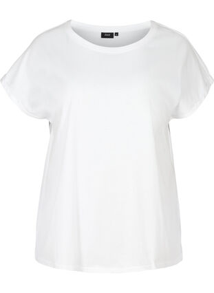 Kurzarm T-Shirt aus Baumwolle, Bright White, Packshot image number 0