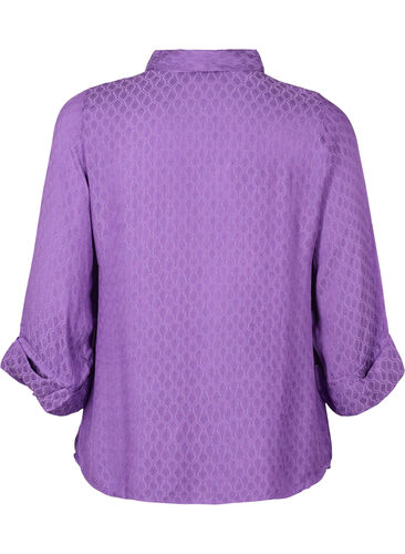 Hemd aus Viskose mit Ton-in-Ton-Muster, Lavender Violet, Packshot image number 1