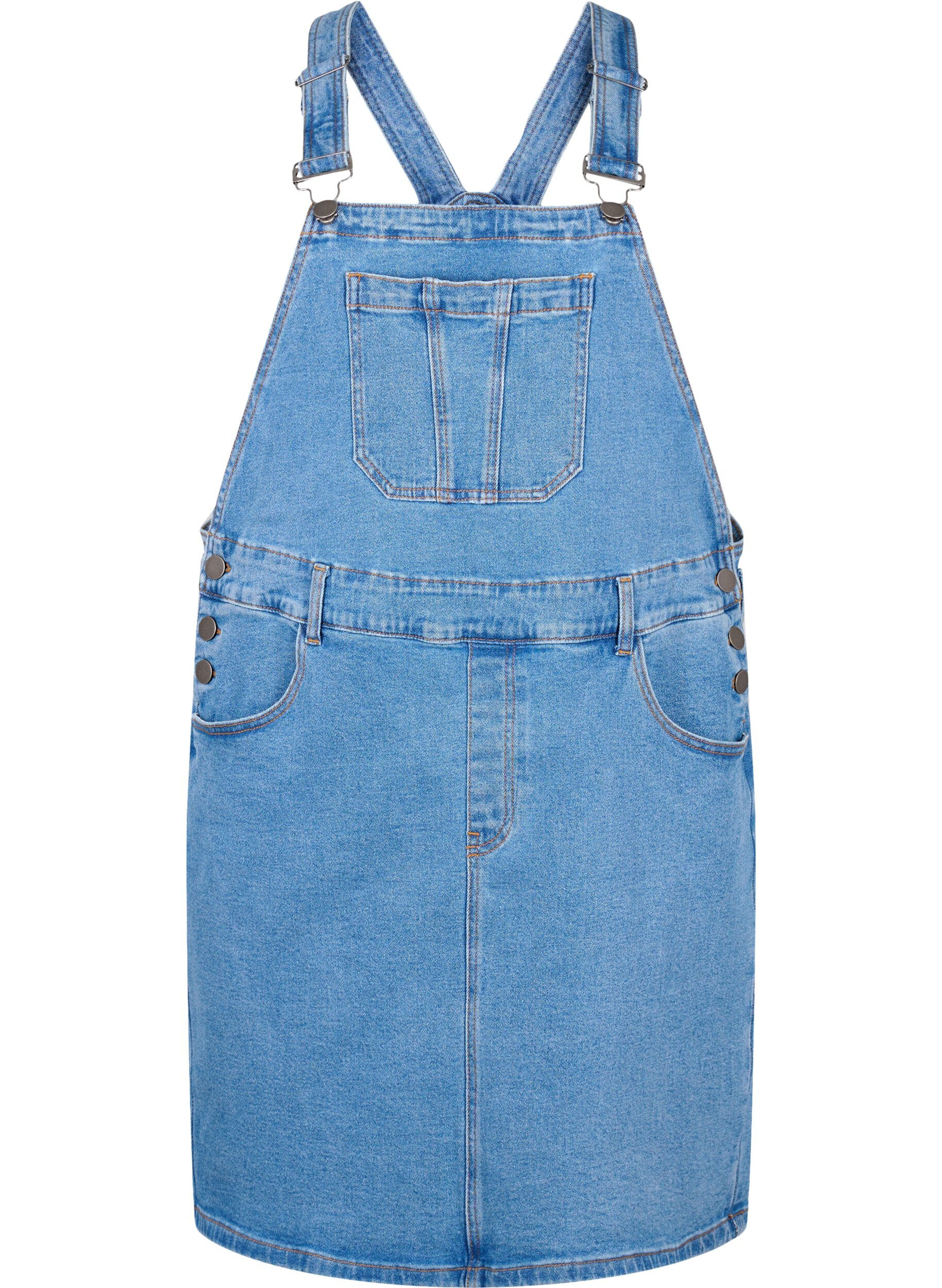 Zizzi Denim Dungarees Kleid, Blau, Packshot image number 0