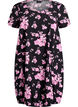 Kurz&auml;rmliges Baumwollkleid mit Print, Schwarz, Packshot image number 0