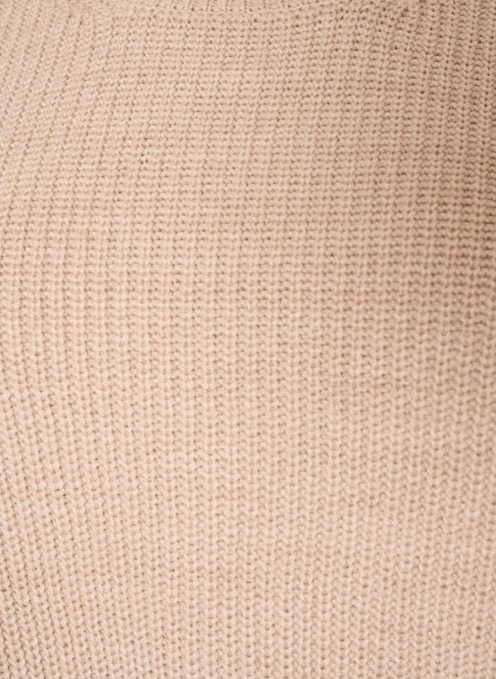 Strickbluse mit Rippstruktur und Knopfdetails, Beige, Packshot image number 2