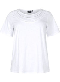 T-Shirt aus Baumwolle mit Spitzenband