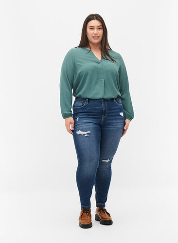 Ripped Amy Jeans in Super Slim Fit, Blue denim, Model image number 0