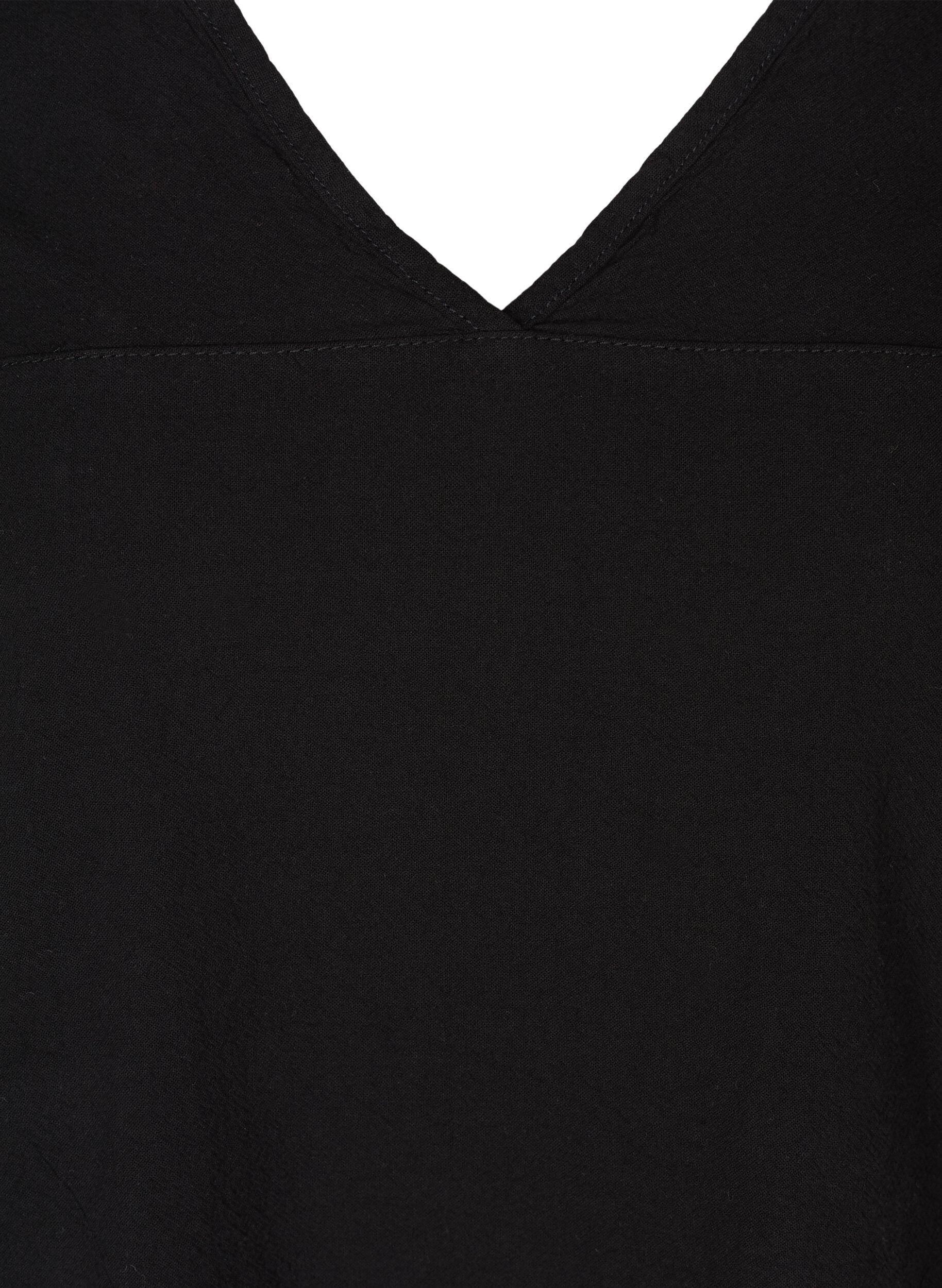 ZizziKurzarm Kleid aus Baumwolle, Schwarz, Packshot image number 2
