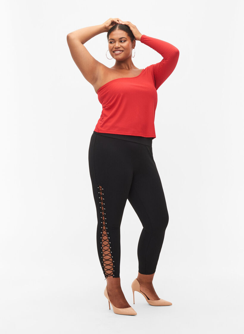 One -Shoulder Bluse, Tango Red, Model image number 3